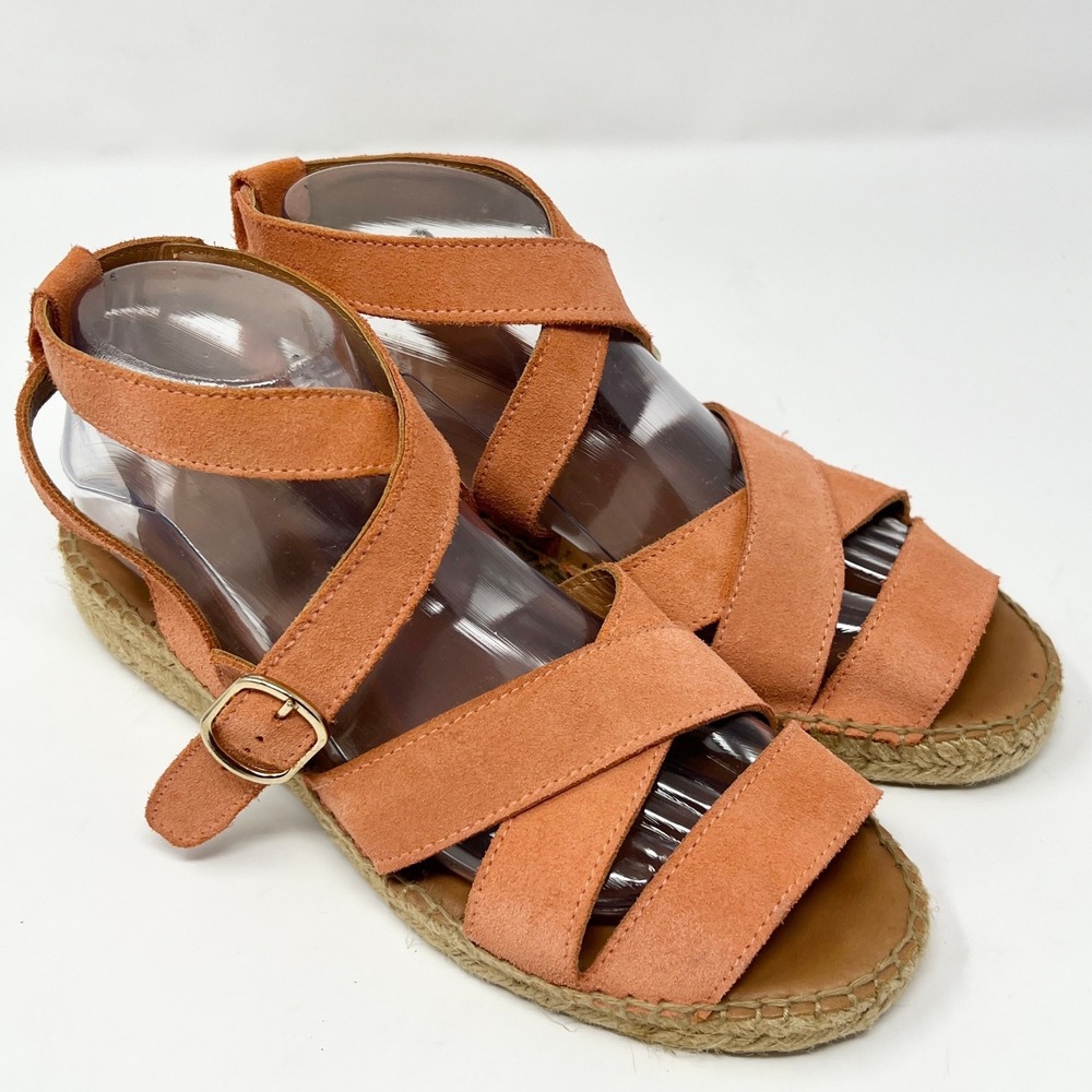 NAGUISA Mediterranean Women's Abisal Espadrilles Sandals Leather Strap Size 9.5